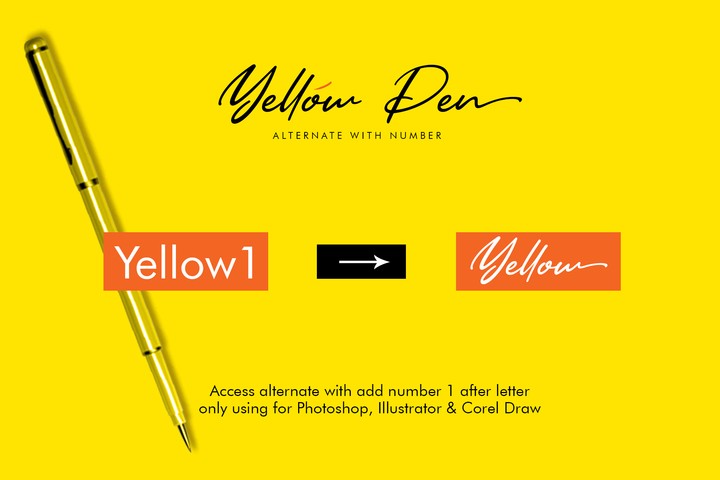 Ejemplo de fuente Yellow Pen Regular